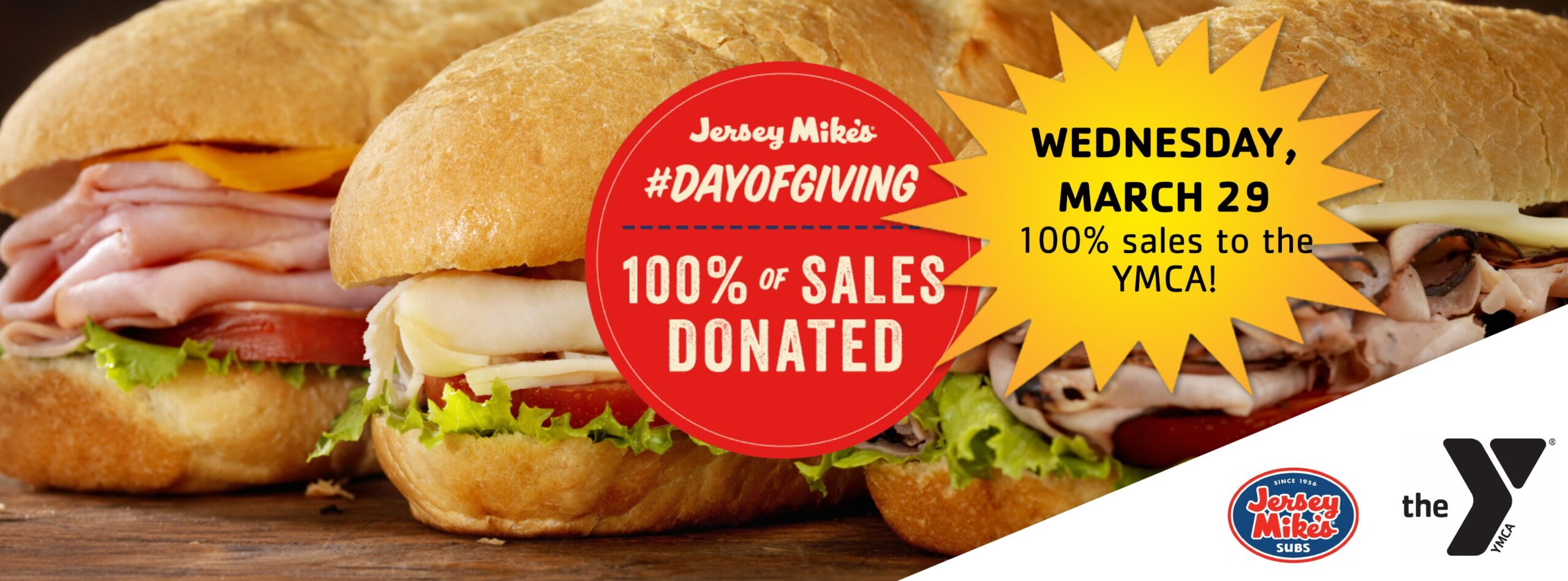 YMCA Day of Giving with Jersey Mike’s Mix 104.1 FM WCLE